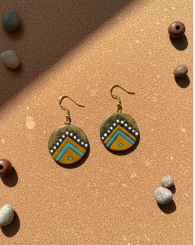 Prithvi Chakra Terracotta Danglers
