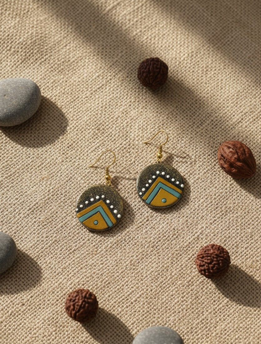Prithvi Chakra Terracotta Danglers