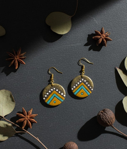 Prithvi Chakra Terracotta Danglers