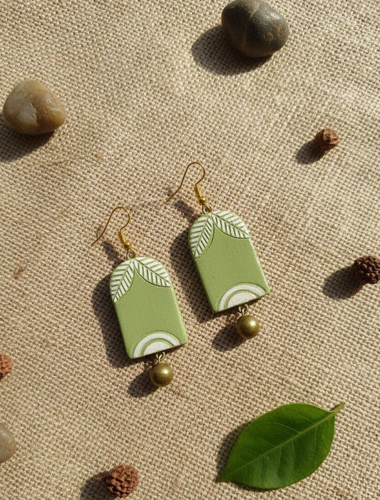 Green Harmony Terracotta Earrings