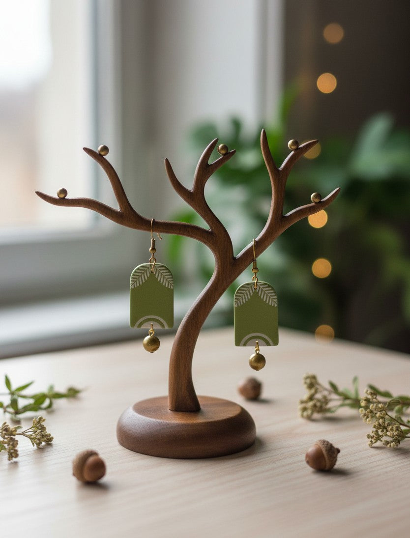 Green Harmony Terracotta Earrings
